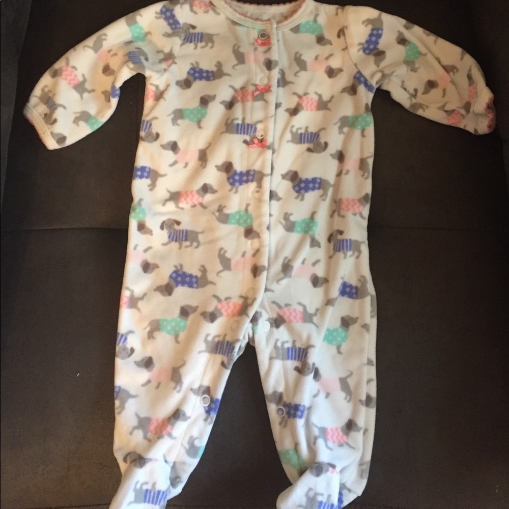Girls button up footie pjs